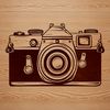 Adjustable Lens Digital Photography Icon A high-quality digital camera with adjustable lens and flash, suitable for photography and design projects.