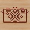 Camera design illustration with clean lines and modern style suitable for graphic projects.