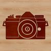 Camera Vector Art A detailed illustration of a digital camera with technical components visible.