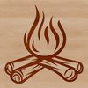 Outdoor Camping Flame Art A illustration of a camp fire with flames burning, suitable for outdoor activities.