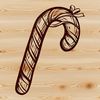 Red and White Striped Candy Cane Icon A vector illustration of a candy cane with red and white stripes.
