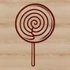 Colorful Swirly Lollipop Illustration A colorful illustration of a lollipop with swirly patterns on a white background.