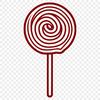A colorful illustration of a lollipop with a swirly stick.