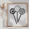Colorful Candy Lollipop Design Vector design of a single lollipop made from colorful candy and twisted stick.