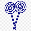Colorful Candy Icon Design A colorful illustration of a classic lollipop on a transparent background.