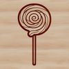 Vector Lollipop Clip Art Image A colorful illustration of a lollipop made from vector shapes, suitable for digital and print designs.
