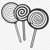 Whimsical Lollypop Graphics A graphic representation of a classic candy treat in vector format.