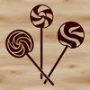 Fun Food Clipart Design Colorful lollipop graphic with detailed design elements, ideal for vector art projects.