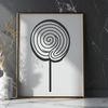 Whimsical Candy SVG Clip Art A colorful illustration of a lollipop with swirly patterns and a glossy finish.