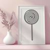 Vibrant Candy Illustration Colorful illustration of a traditional lollipop on a white background.