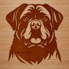 Beautiful Rottweiler Head Clip Art A portrait of a Rottweiler's head, featuring the distinctive breed markings.