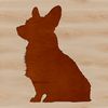 Corgi Silhouette Clip Art A dog breed silhouette, specifically a corgi, in a seated position.