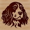 A high-quality digital drawing of a Cocker Spaniel breed dog, suitable for various design applications.