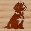 A vector illustration of a sitting Shih Tzu dog breed, suitable for various uses including clip art and commercial designs.