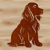 A seated Cocker Spaniel dog breed illustration in vector format.