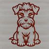 Vector Dog Breed Design SVG File An illustration of a sitting miniature schnauzer dog breed.