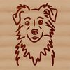 Free SVG Clip Art Dog Breed Design A digital illustration of a head-on portrait of an Australian Shepherd dog breed.