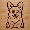 Cuddly Corgi Vector Image A friendly corgi sitting in a neutral background, suitable as vector art for various digital applications.