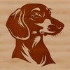 Cartoon Dachshund Head Silhouette A cartoon Dachshund's head with a distinctive short body shape.
