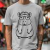 Rodent in Reading Glasses A digital illustration of a capybara wearing glasses, rendered as a vector graphic.