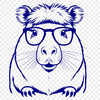 Cute Rodent Wearing Spectacles in Vector Form Illustration of a capybara wearing glasses in a vector format.