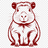 Vector Graphic Design - Rodent Style A detailed vector graphic design featuring a capybara in a naturalistic style.