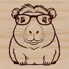 Close-up Rodent Portrait A close-up illustration of a capybara's rodent face.