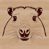 Beautiful semi-aquatic mammal illustration An illustration of a capybara, a semi-aquatic mammal, rendered as scalable graphic elements.