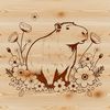 A digital illustration of a capybara in profile view.