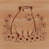 Beautiful Capybara Graphic A vector graphic image of a capybara, suitable for cutting or engraving with a laser cutter or pyrography tool.