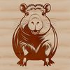 Vector graphic representation of a capybara, suitable for use in various design applications.