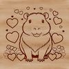 A cute rodent from South America with love hearts around its body.