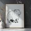 Capybara SVG Design Download A high-quality digital illustration of a capybara in a realistic style.