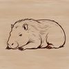 Rodent Silhouette from South America A large rodent native to South America, depicted in a simple illustration.