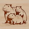 Rodent Wonder A detailed illustration of a capybara, the world's largest rodent, in a vector format.
