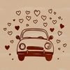 Love Heart Car Design for Cutting Machines A colorful SVG car design featuring love hearts, perfect for a cutting machine or laser cutter project.