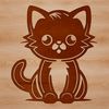 Cat Illustration in Vector Design A detailed illustration of a cat sitting on its haunches, designed as vector art.