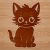 Cartoon Cat Character Design A cartoon illustration of a domestic cat sitting on its haunches.