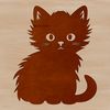 Cartoon Cat Illustration Vector A cute cartoon cat sitting on its haunches, depicted as a vector graphic.