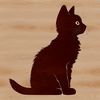 A whimsical illustration of a cat sitting upright, suitable for various design applications.
