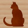 Black Cat Silhouette on White Background A simple black cat silhouette sitting on a plain background.