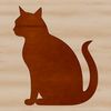 A simple illustration of a sitting cat in silhouette, suitable for various design uses.