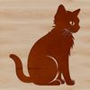 A cartoon cat sitting on its haunches, created as a vector graphic.