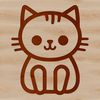 Cute Feline Line Art Design A simple line drawing of a sitting cat, suitable for printing and cutting out using a Cricut or laser cutter.