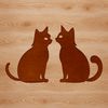 Line Art Feline Friend A simple line art illustration of a cat sitting on its haunches.
