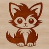 Simple Cartoon Cat Silhouette A cartoon cat sitting on its haunches, depicted as a simple vector graphic.