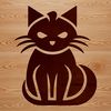 A detailed vector illustration of a sitting cat.