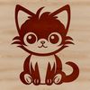 Beautiful Free SVG Cat Clip Art A detailed illustration of a domestic cat in a sitting position.