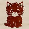 Adorable Cat Illustration Vector A cute cat in a static vector format.