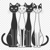 A cartoon illustration of a domesticated cat sitting on a windowsill.